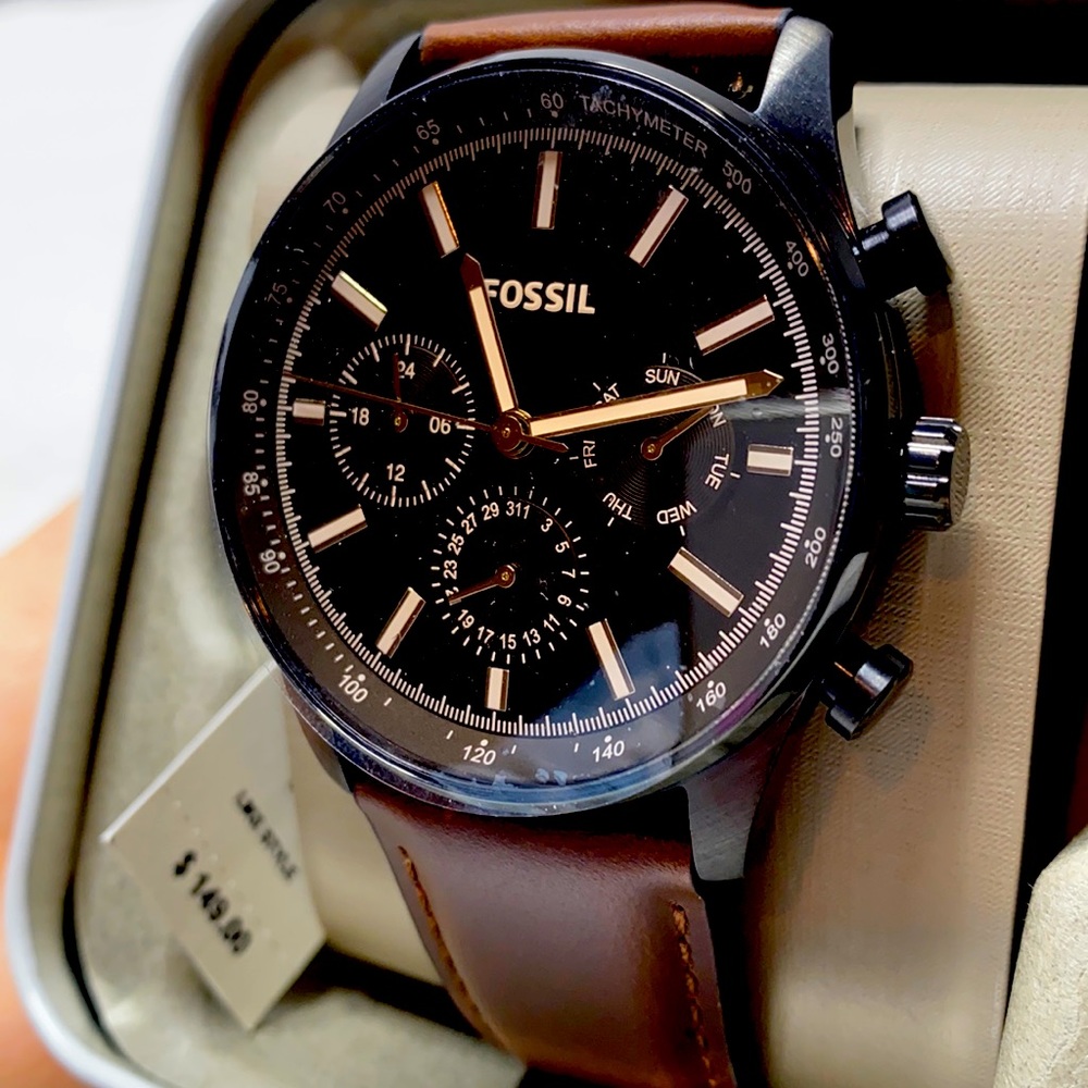 Fossil Sullivan Men’s Brown Leather Watch |